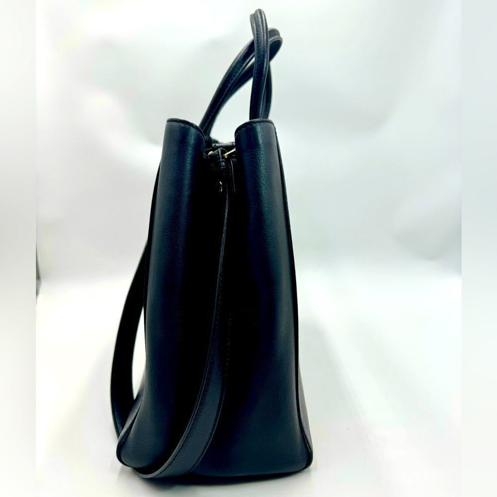 Fendi Medium Black Leather Sac 2Jours Top Handle 2way Tote Bag Preloved Purse - Picture 6 of 14